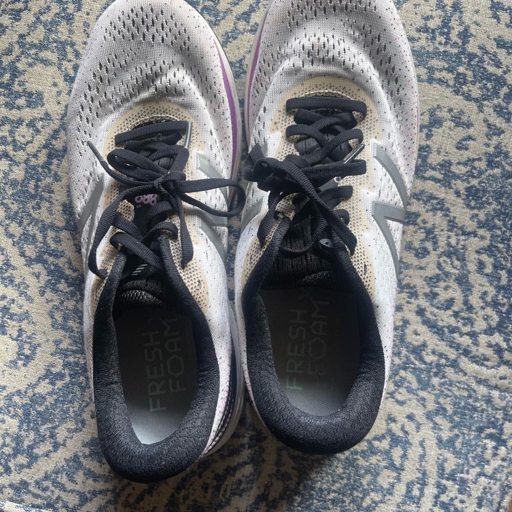 New Balance Silver/white with purple on sole Athletic Shoes